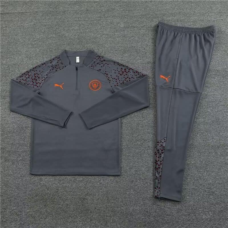 AAA Quality Manchester City 23/24 Grey Soccer Tracksuit