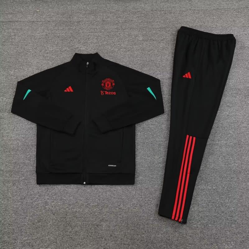 AAA Quality Manchester United 23/24 Black Soccer Tracksuit