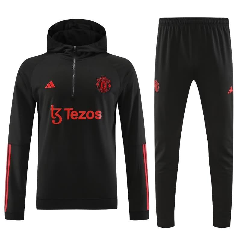 AAA Quality Manchester United 23/24 Black Soccer Tracksuit 02