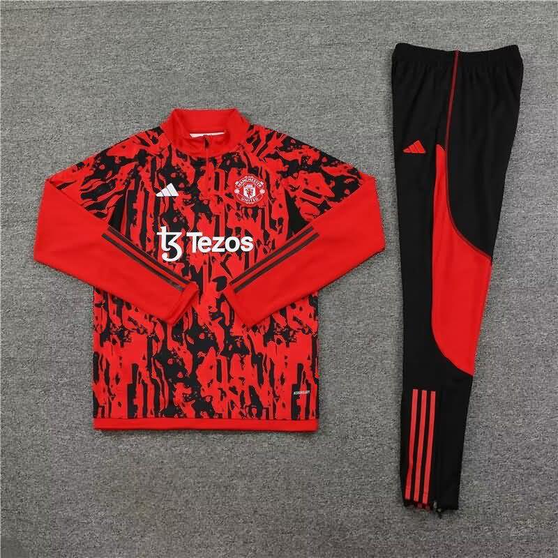 AAA Quality Manchester United 23/24 Red Soccer Tracksuit 02