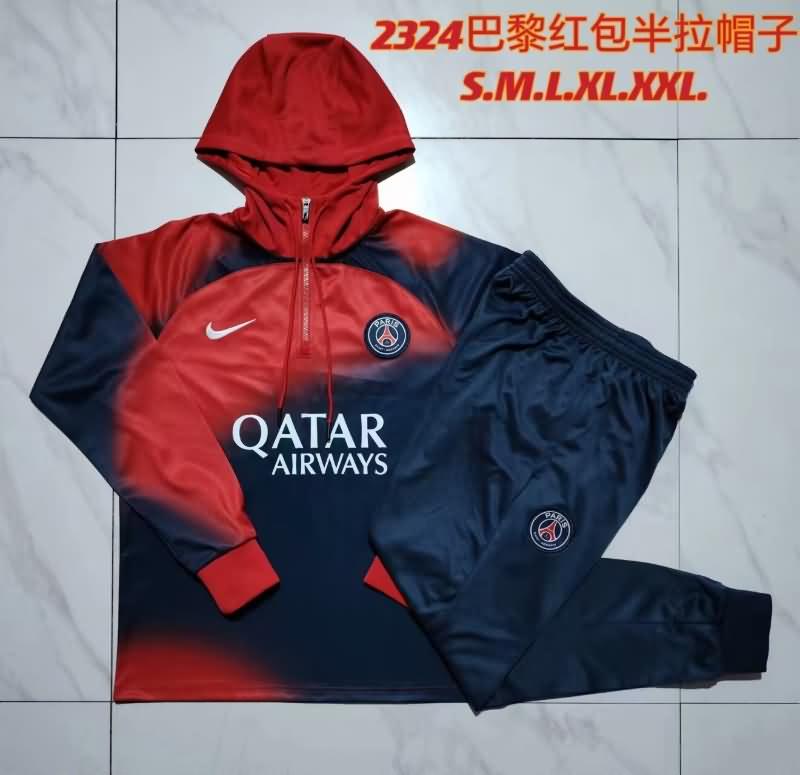 AAA Quality PSG 23/24 Red Dark Blue Soccer Tracksuit