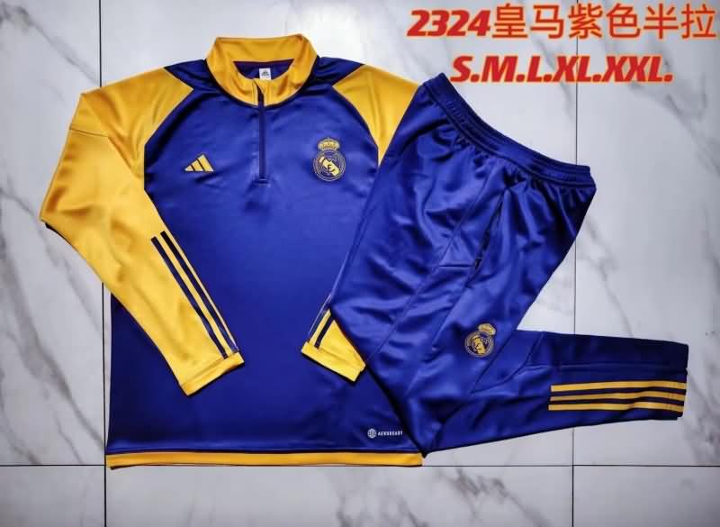 AAA Quality Real Madrid 23/24 Blue Soccer Tracksuit 02