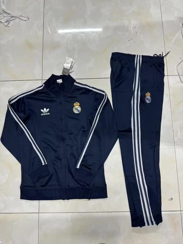 AAA Quality Real Madrid 23/24 Dark Blue Soccer Tracksuit 03