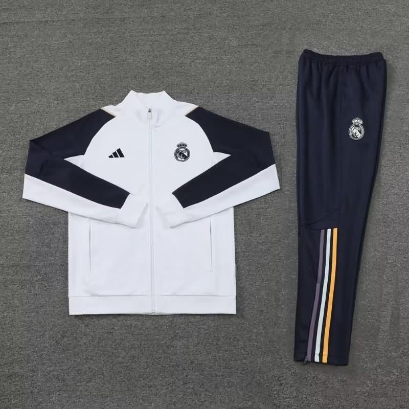 AAA Quality Real Madrid 23/24 White Soccer Tracksuit