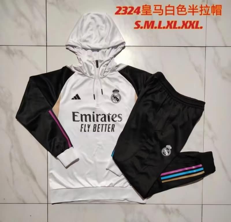 AAA Quality Real Madrid 23/24 White Soccer Tracksuit 06
