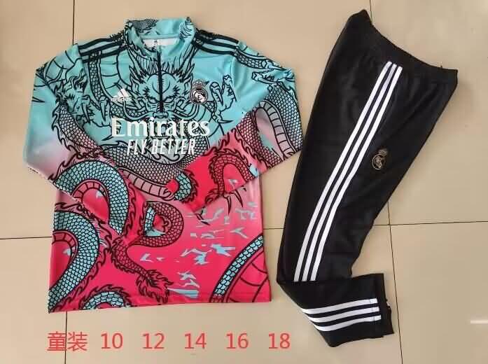 Kids AAA Quality Real Madrid 23/24 Colorful Soccer Tracksuit