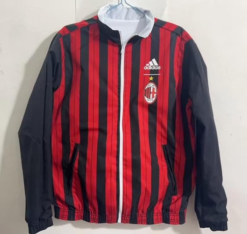 AAA Quality AC Milan 23/24 Red White Reversible Soccer Windbreaker
