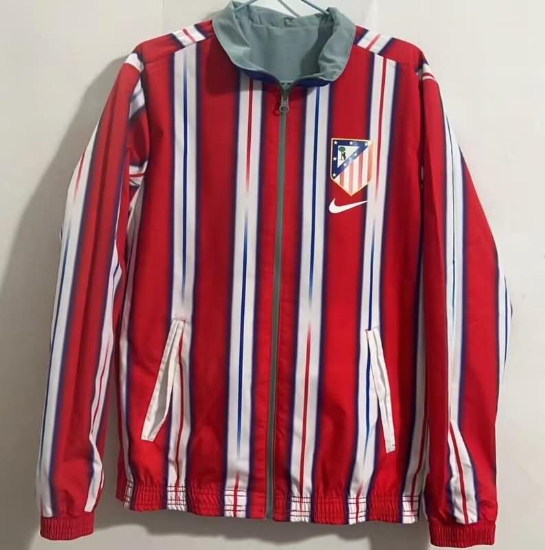 AAA Quality Atletico Madrid 23/24 Red Blue Reversible Soccer Windbreaker