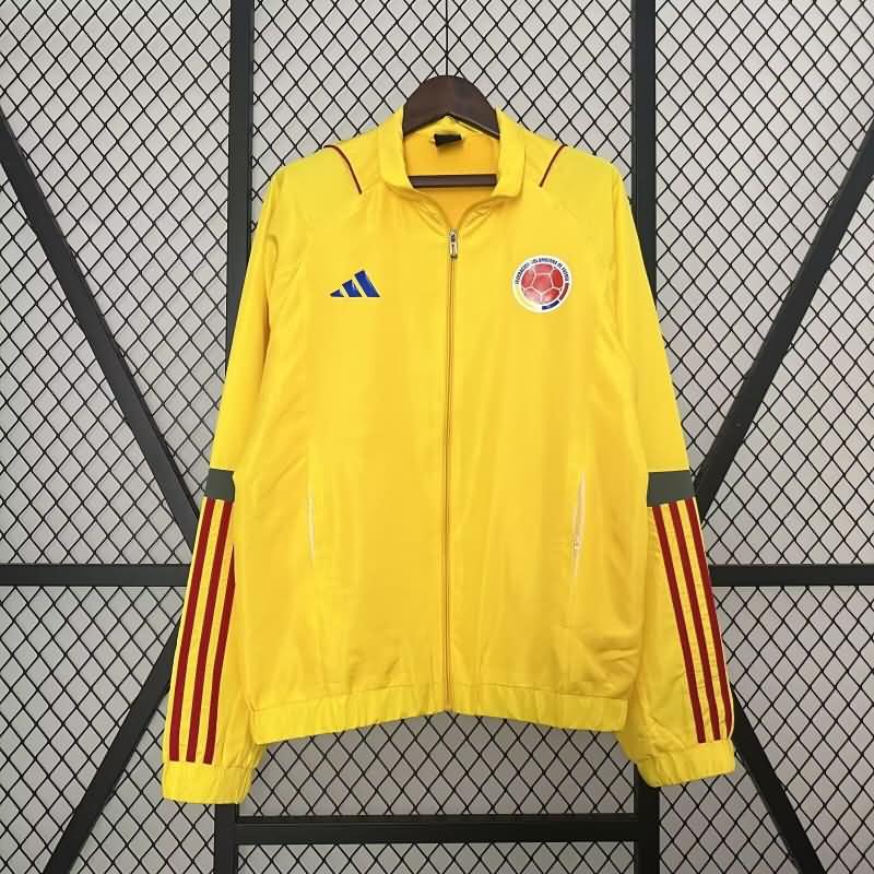 AAA Quality Colombia 2024 Yellow Soccer Windbreaker