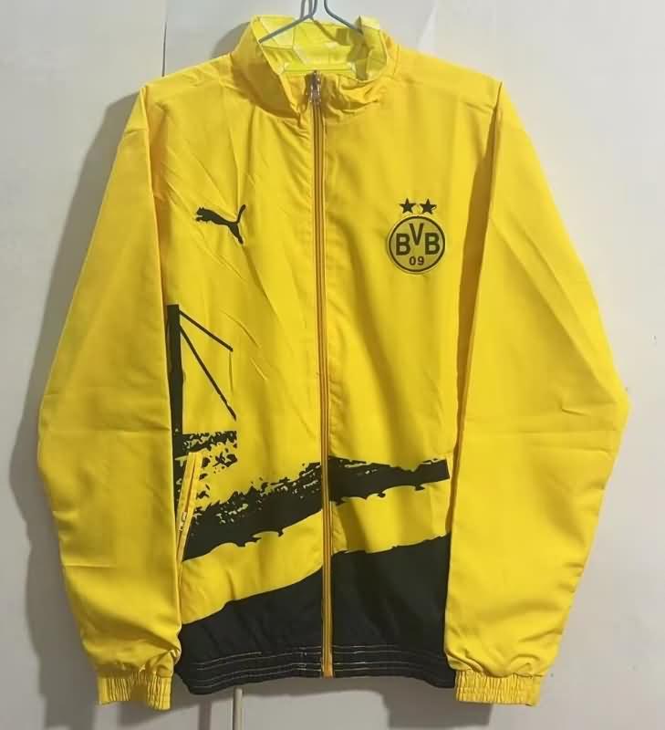 AAA Quality Dortmund 23/24 Yellow Reversible Soccer Windbreaker
