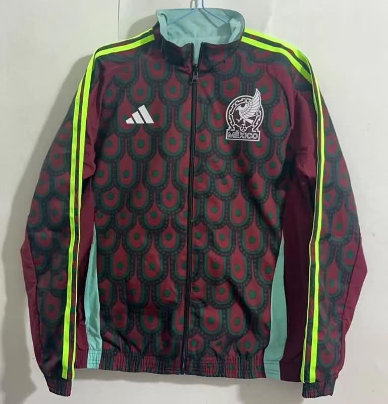 AAA Quality Mexico 2024 Red Green Reversible Soccer Windbreaker