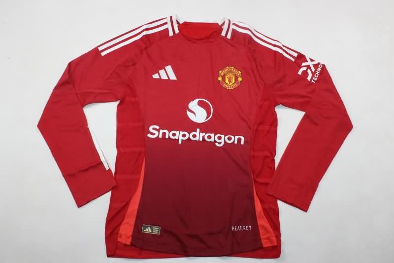 AAA Quality Manchester United 24/25 Home Long Sleeve Soccer Jersey (Player)