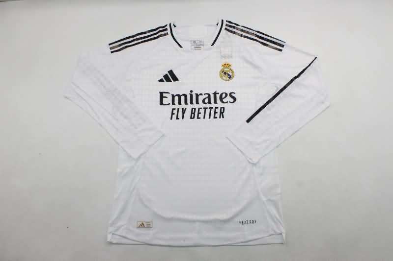 AAA Quality Real Madrid 24/25 Home Long Sleeve Soccer Jersey (Player)