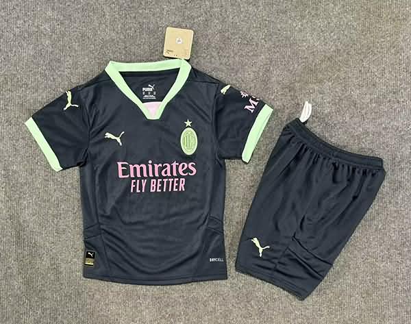 Kids AC Milan 24/25 Third Soccer Jersey And Shorts