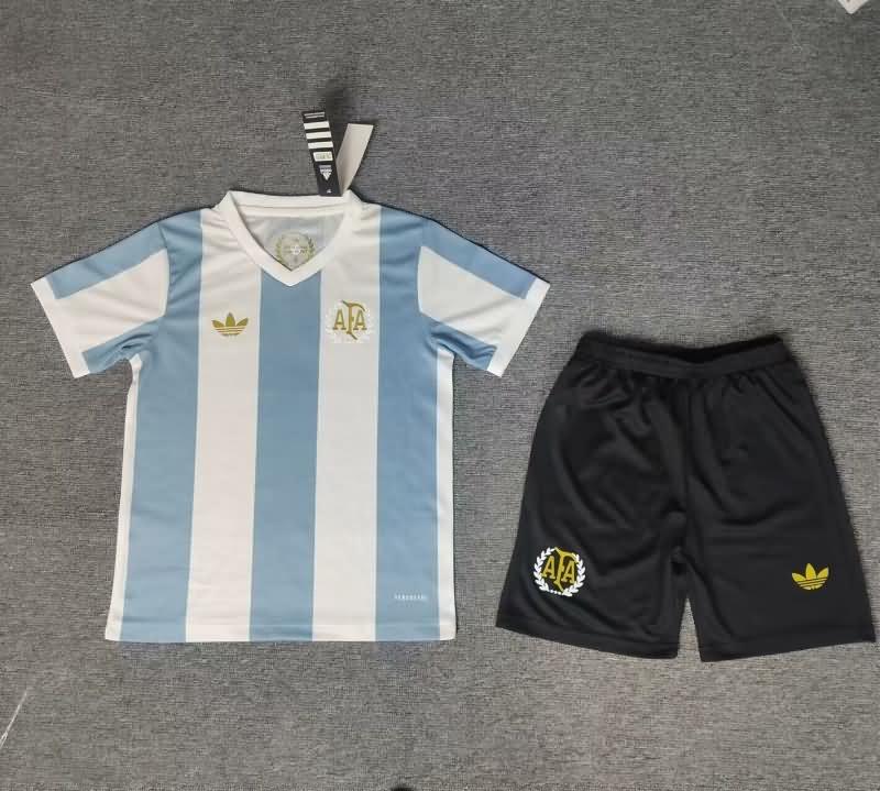 Kids Argentina 50th Anniversary Soccer Jersey And Shorts