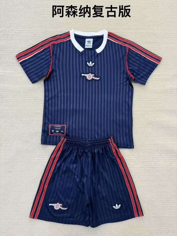 Kids Arsenal 24/25 Dark Blue Soccer Jersey And Shorts