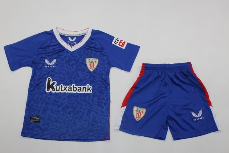 Kids Athletic Bilbao 24/25 Away Soccer Jersey And Shorts