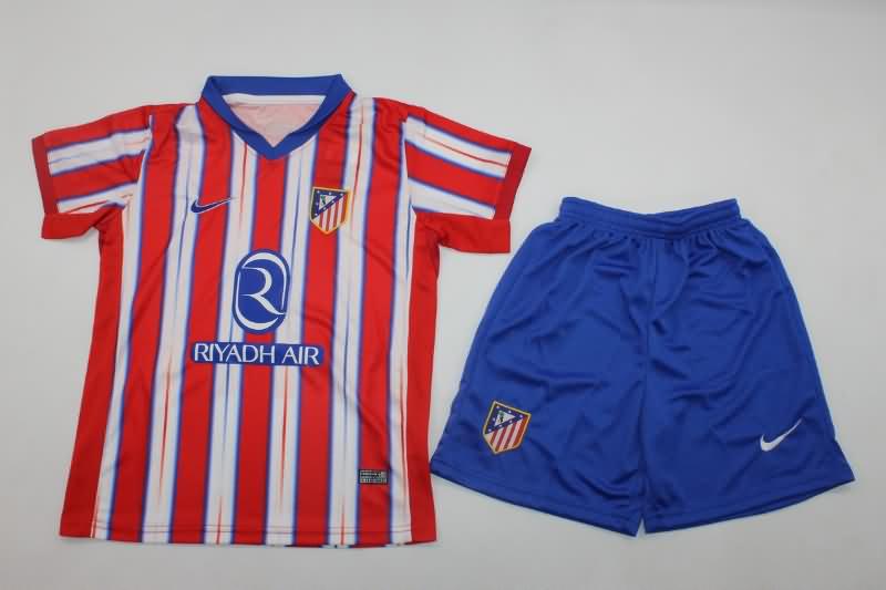Kids Atletico Madrid 24/25 Home Soccer Jersey And Shorts Leaked