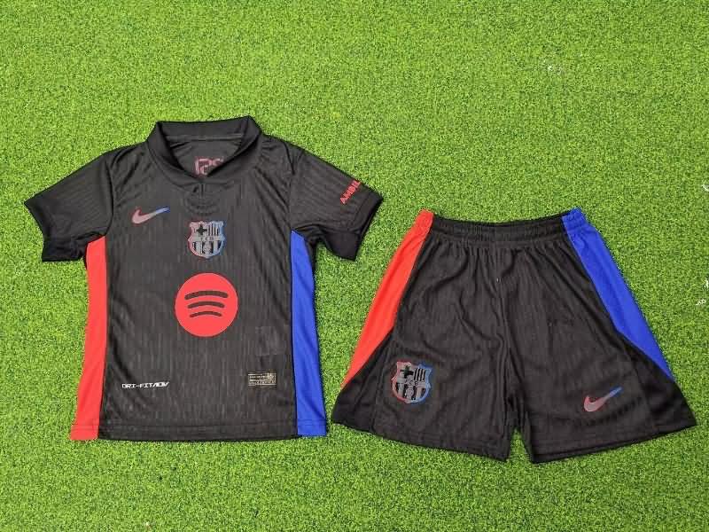 Kids Barcelona 24/25 Away Soccer Jersey And Shorts (Player) Sponsor