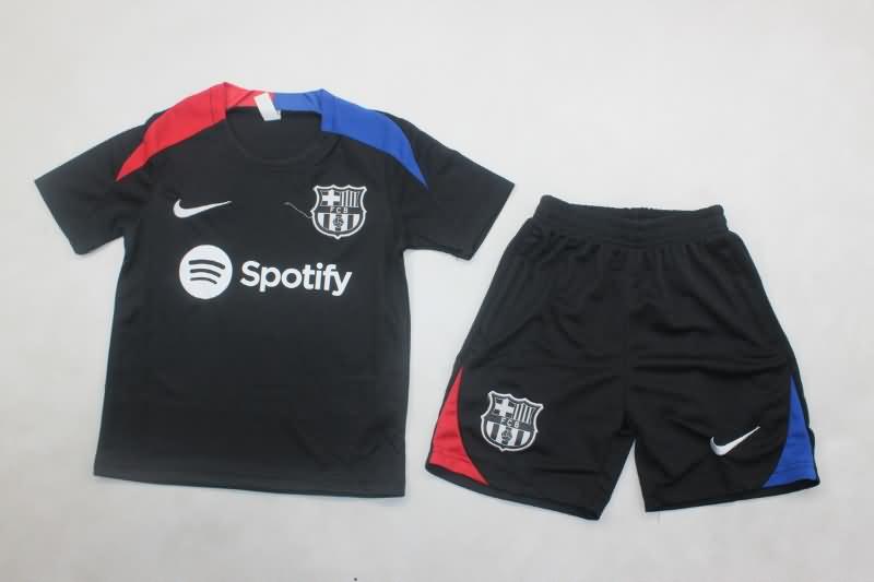 Kids Barcelona 24/25 Training Soccer Jersey And Shorts 02