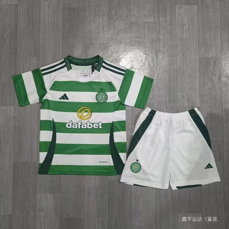 Kids Celtic 24/25 Home Soccer Jersey And Shorts