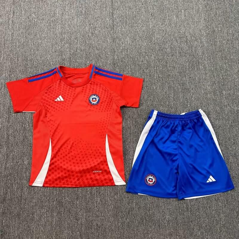 Kids Chile 2024 Copa America Home Soccer Jersey And Shorts