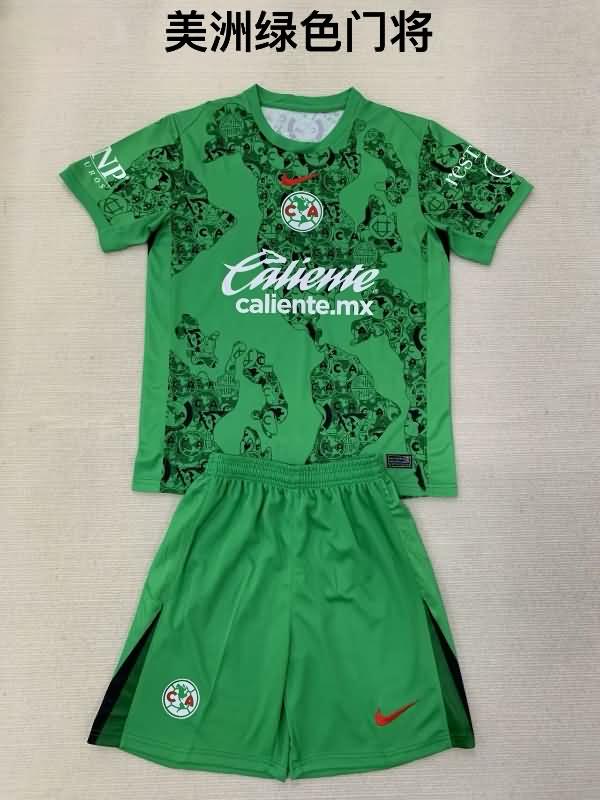 Kids Club America 24/25 Goalkeeper Green Soccer Jersey And Shorts