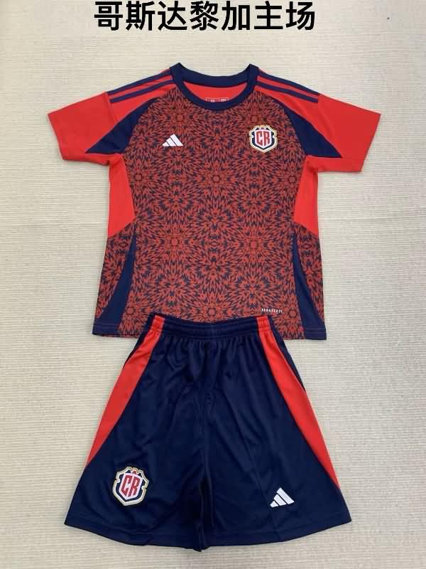 Kids Costa Rica 2024 Copa America Home Soccer Jersey And Shorts