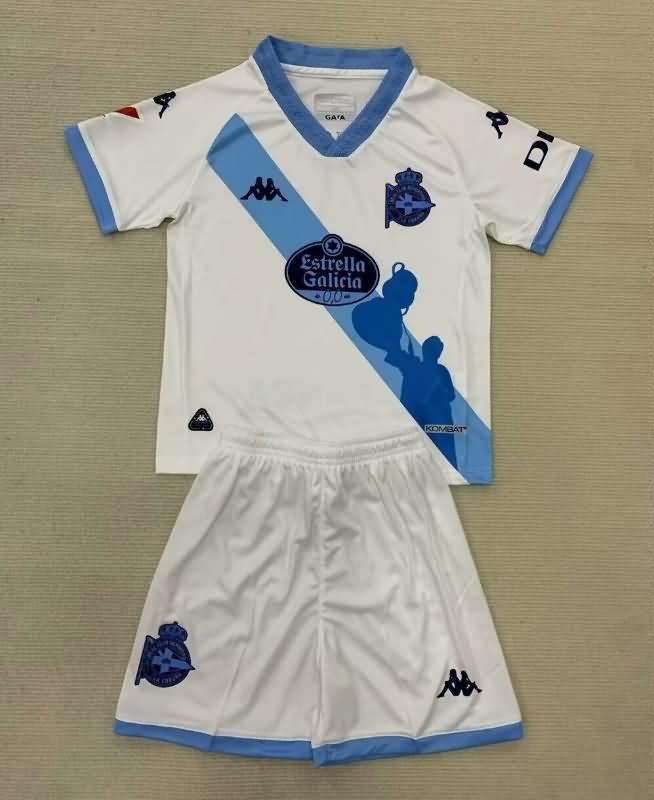 Kids Deportivo La Coruna 24/25 Away Soccer Jersey And Shorts