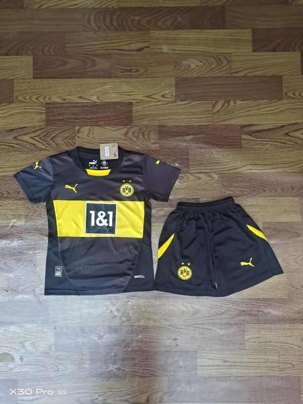 Kids Dortmund 24/25 Away Soccer Jersey And Shorts