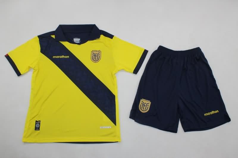 Kids Ecuador 2024 Copa America Home Soccer Jersey And Shorts