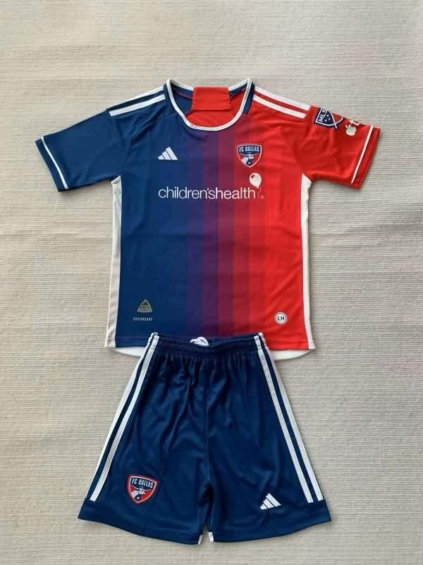 Kids FC Dallas 2024 Home Soccer Jersey And Shorts