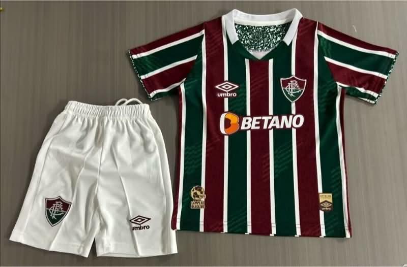 Kids Fluminense 2024 Home Soccer Jersey And Shorts