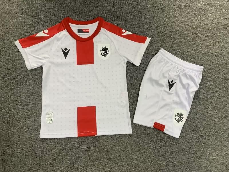 Kids Georgia 2024 Home Soccer Jersey And Shorts