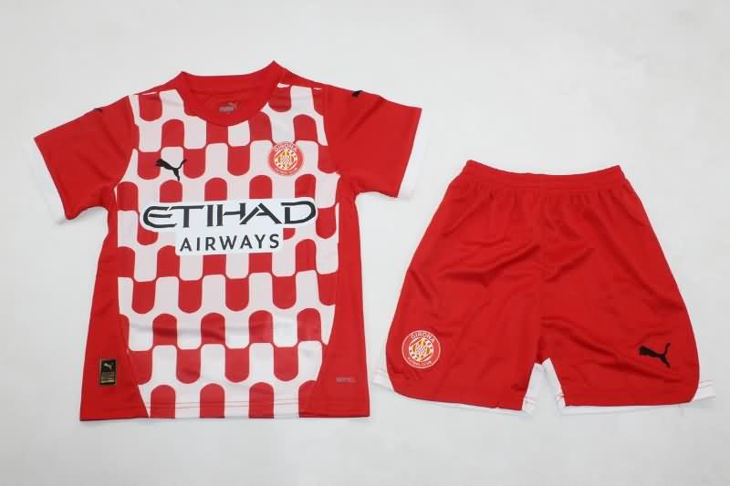 Kids Girona 24/25 Home Soccer Jersey And Shorts