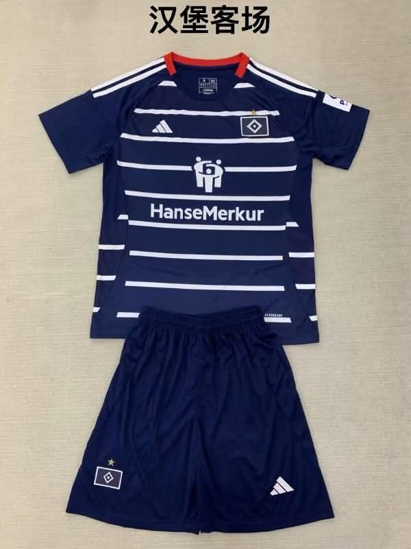 Kids Hamburg 24/25 Away Soccer Jersey And Shorts