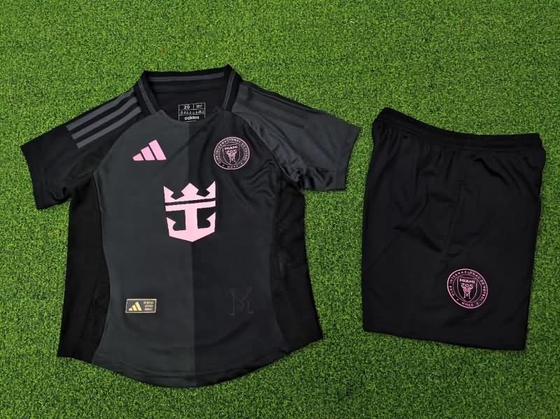 Kids Inter Miami 2025 Away Soccer Jersey And Shorts (Player)