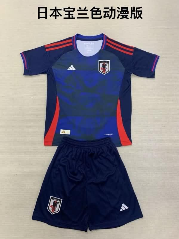 Kids Japan 2024 Home Soccer Jersey And Shorts