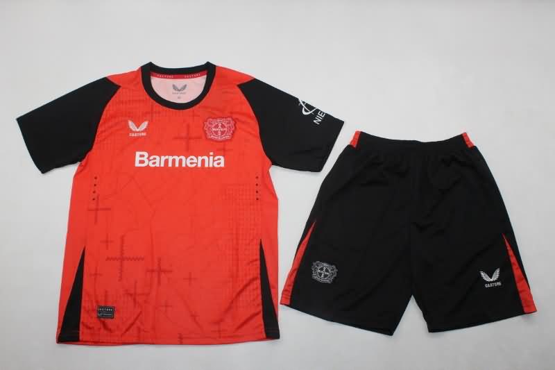 Kids Leverkusen 24/25 Home Soccer Jersey And Shorts
