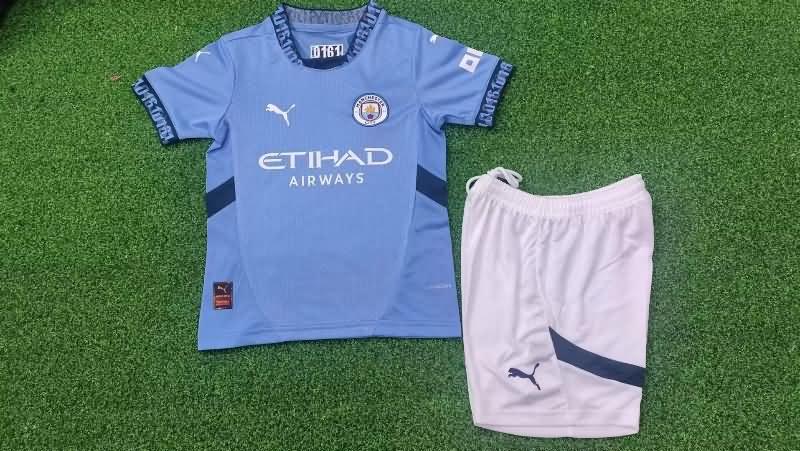Kids Manchester City 24/25 Home Soccer Jersey And Shorts (Player)