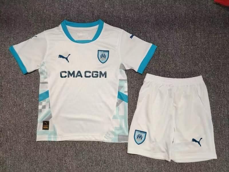 Kids Marseilles 24/25 Home Soccer Jersey And Shorts