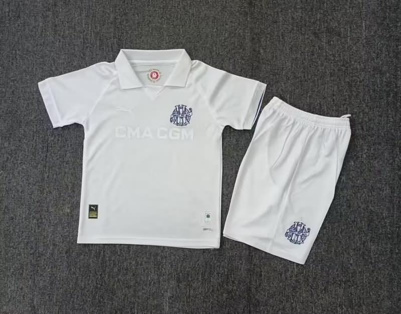 Kids Marseilles 24/25 White Soccer Jersey And Shorts