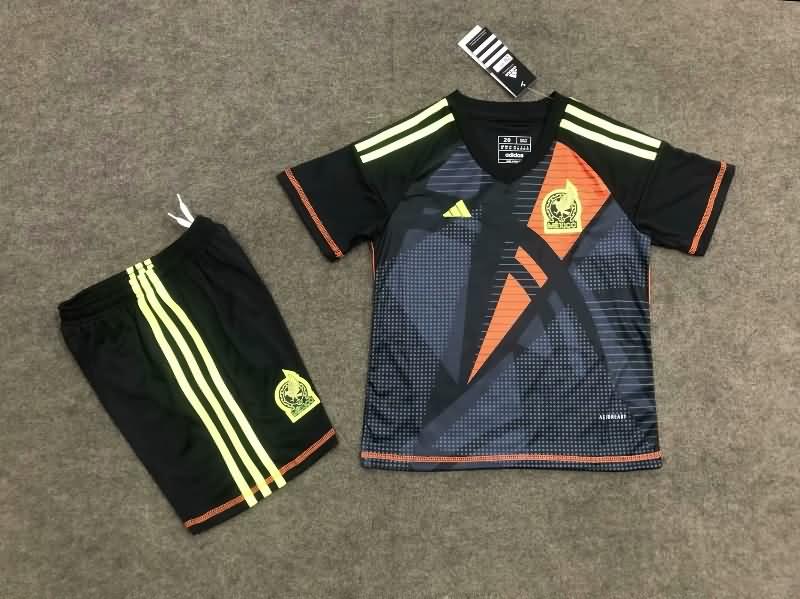 Kids Mexico 2024 Copa America Goalkeeper Black Soccer Jersey And Shorts