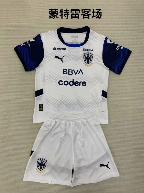 Kids Monterrey 24/25 Away Soccer Jersey And Shorts