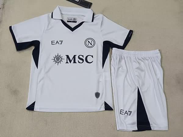 Kids Napoli 24/25 Away Soccer Jersey And Shorts