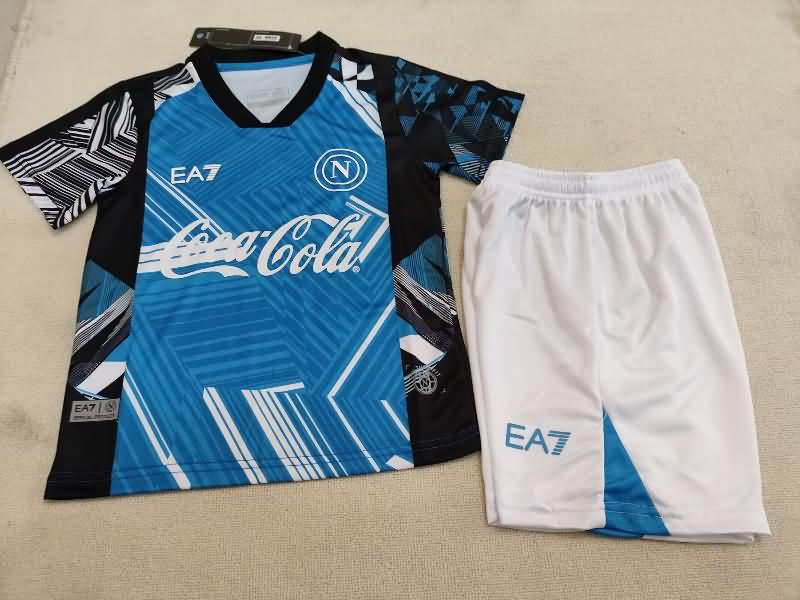 Kids Napoli 24/25 Training Soccer Jersey And Shorts