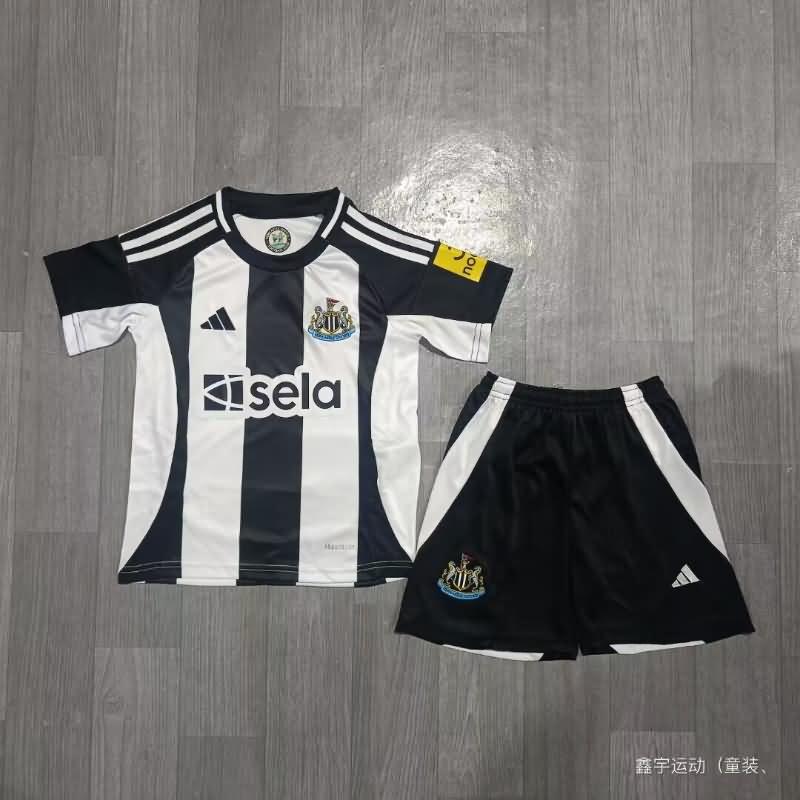 Kids Newcastle United 24/25 Home Soccer Jersey And Shorts Leaked