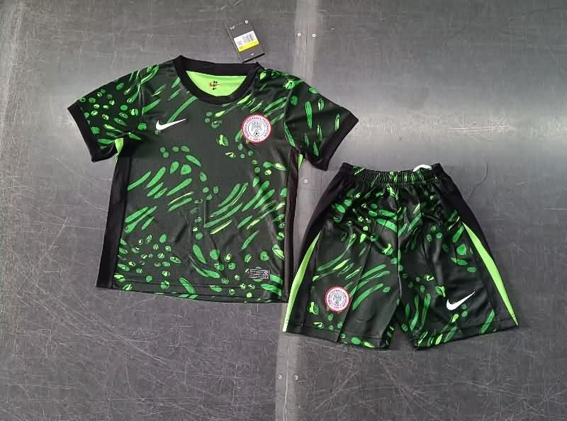 Kids Nigeria 2024 Green Soccer Jersey And Shorts