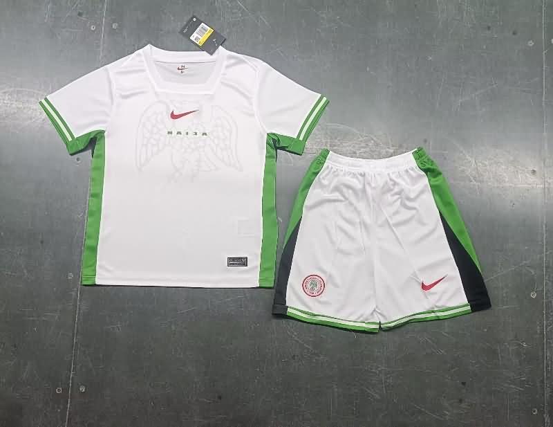Kids Nigeria 2024 White Soccer Jersey And Shorts