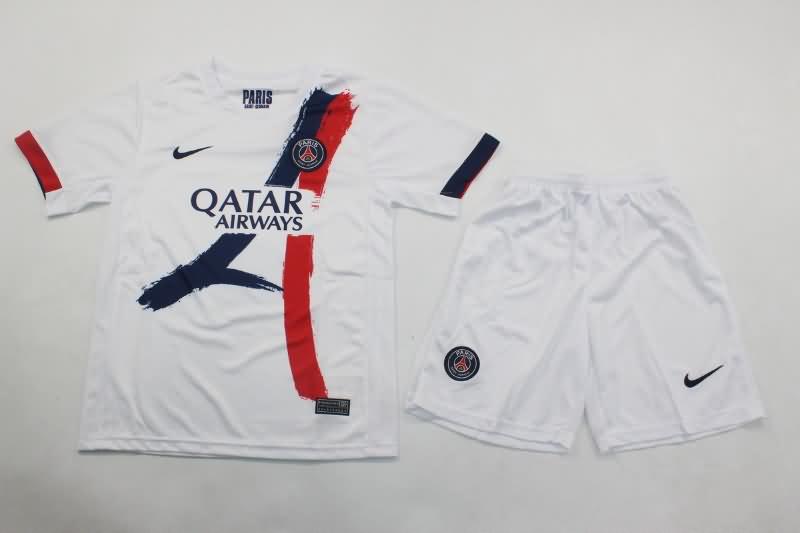 Kids Paris St German 24/25 Away Soccer Jersey And Shorts Leaked